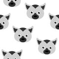 Seamless pattern Cute Lemur Face Children Illustration Royalty Free Stock Photo